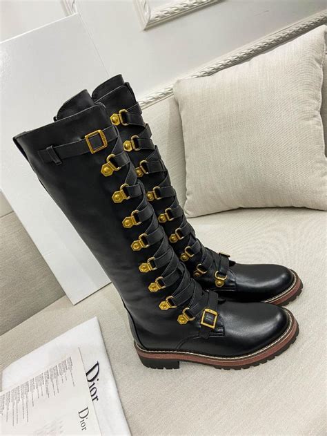 dior boot lacing|Dior leather boots for women.